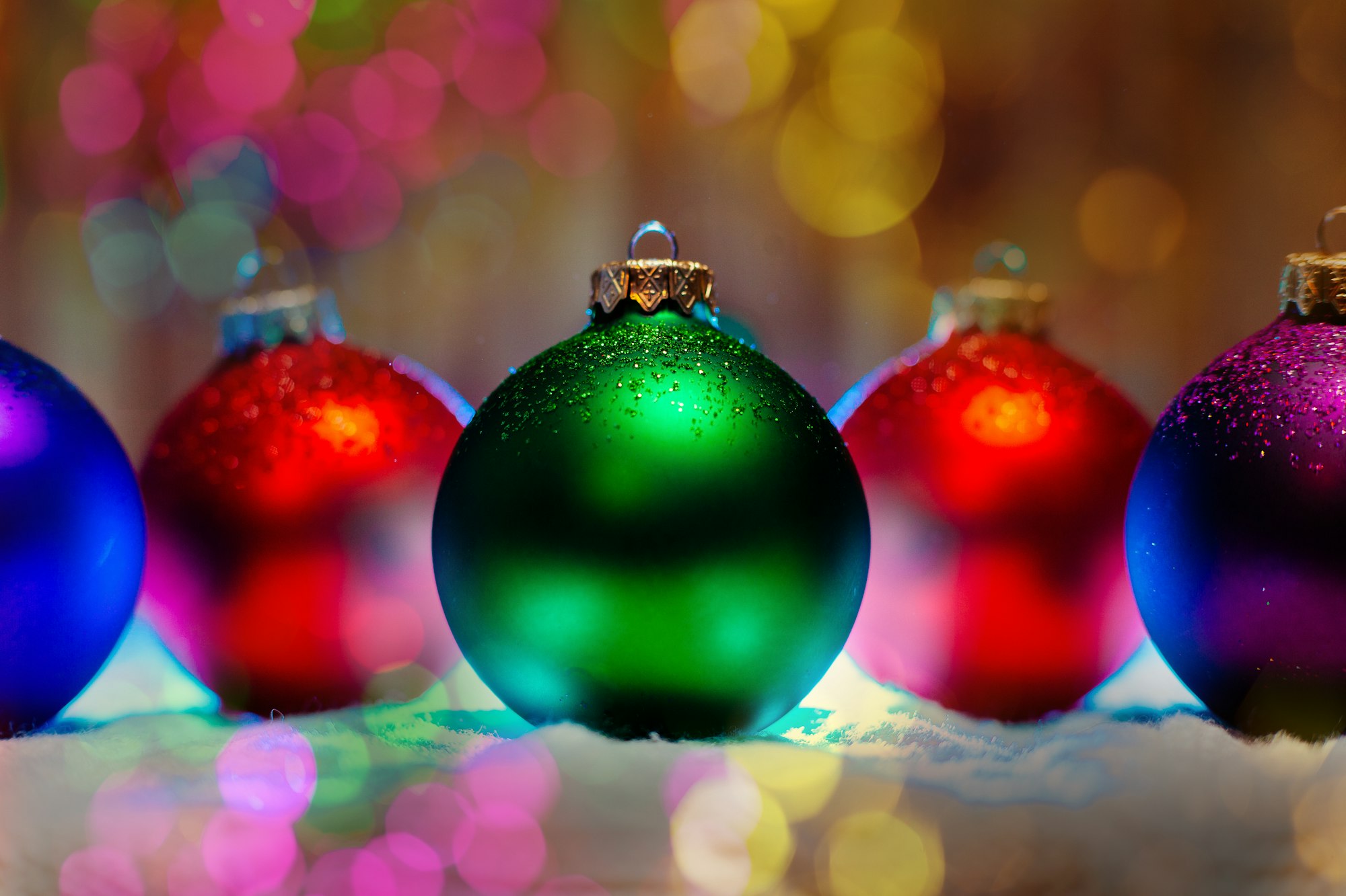 new year balls collection background